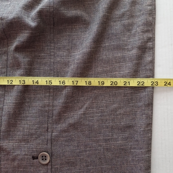 Lane Bryant size 18 linen blend knee length skirt back zip with button d… - Picture 7 of 8